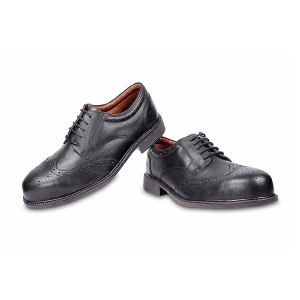 Tagra Derby Ankle PU Leather Safety Shoes - Steel Toe (Black), Fort Lo