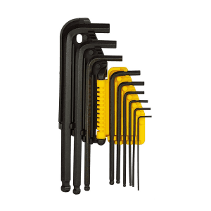 Stanley 9 Pcs Metric Hex Key Set, L / Arm Ball, 69-256