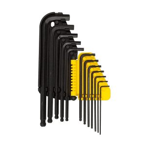 Stanley 12 Pcs Key Ring Imperial Allen Hex Key Set, L / Arm Ball, 69-257