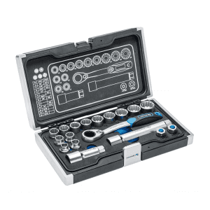 Hogert 18 Pcs 1/4 & 3/8 Inch Sq. Drive Socket Set, HT1R478