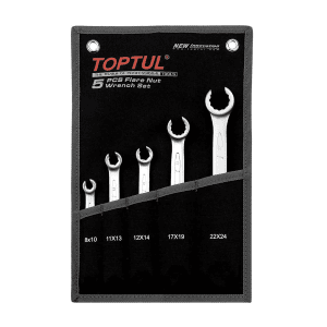 Toptul 5 Pcs Flare Nut Wrench Set (Satin Chrome Finished), GPAQ0502