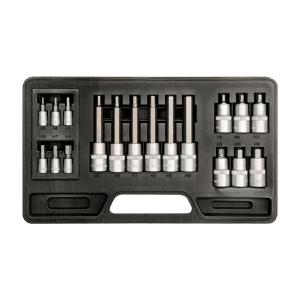 Yato 18 Pcs 1/2,1/4 Inch Sq. Drive Socket Bit Set, YT-7752