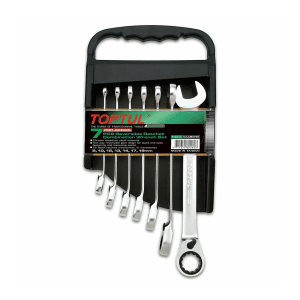Toptul 7 Pcs Pro-Series Reversible Ratchet Combination Wrench Set, GAAM0709