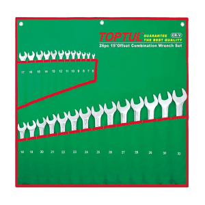 Toptul 26 Pcs, 6 mm - 32 mm 15° Offset Standard Combination Wrench Set, GAAA2604