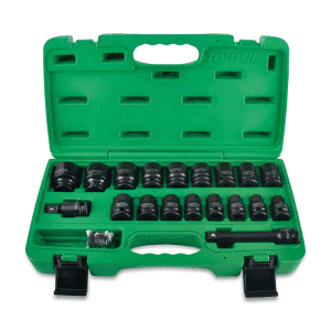 Toptul 27 Pcs 1/2 Inch Sq. Drive 6 Pt Flank Impact Socket Set, GCAI2701