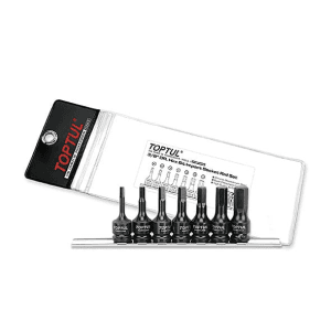 Toptul 7 Pcs 3/8 Inch Sq. Drive Hex Bit Impact Socket Rail Set, GDAG0702