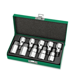 Toptul 10 Pcs 1/2 Inch Sq. Drive Hex Bit Socket Set, GAAD1007