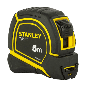 Stanley 5Mtr x 19mm Width Tylon Measurement Tape in Rugged Rubber Case, STHT43067-12