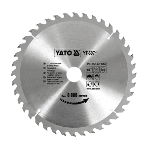 Yato 10 inch / 250 mm TCT Circular Saw Blade For Wood (40 Teeth), YT-6071