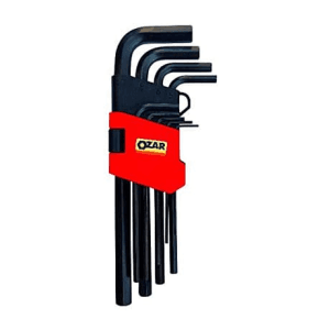 Ozar 9 Pcs (1.5 mm - 10 mm) Long Hex Allen Keys Set, Black Finish, AKA-9140