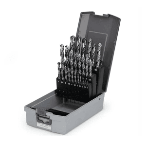 JK 1.00 - 13.00 mm / 25 Pcs Ground Flute HSS Straight Shank Jobber Drill Bit Set, SD7709929