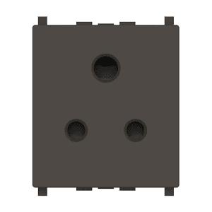 Schneider Electric Zencelo 6 Amp 3 Pin Socket Outlet With Shutter - Dark Grey (Pack of 10 Pcs), IN8426UNS_BZ