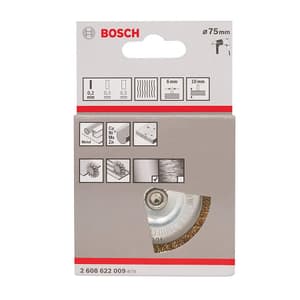 Bosch 75 mm Dia. Brass-Coated Brushing Wire Wheel, 2 608 622 009