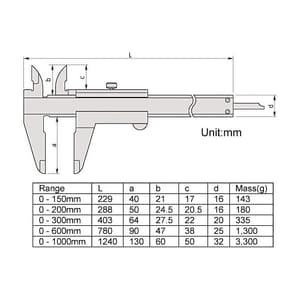 Mitutoyo 150 mm / 6 inch High Accuracy Standard Vernier Caliper, 530-312