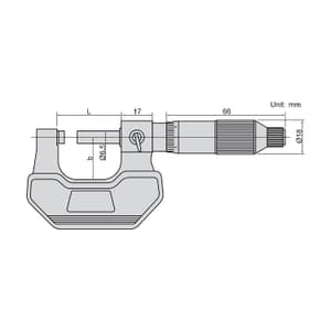 Insize 25 - 50 mm Non-Magnetic Micrometer, 3231-50A