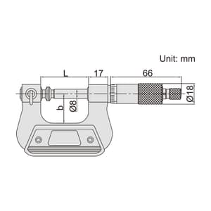 Insize 150 - 175 mm Non-Rotating Spindle Universal Micrometer with Tips, 3280-175A