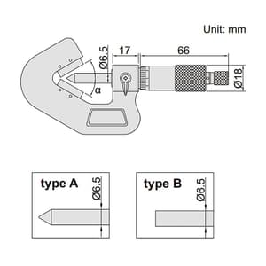 Insize 35 - 50 mm V-Anvil Micrometer, 3290-503A