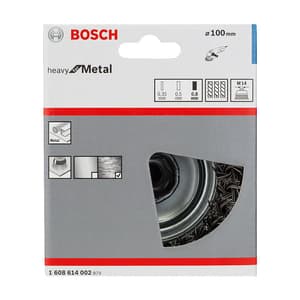 Bosch 100 mm Dia. Steel Wire Cup Brush with Knotted Wire,  1 608 614 002