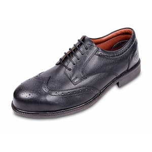 Tagra Derby Ankle PU Leather Safety Shoes - Steel Toe (Black), Fort Lo