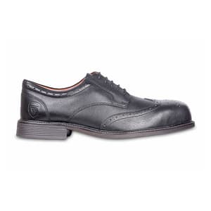 Tagra Derby Ankle PU Leather Safety Shoes - Steel Toe (Black), Fort Lo