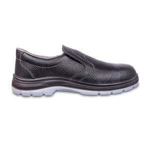 Tagra Low Ankle Double Density Buff Barton Drilex Leather Safety Shoes - Steel Toe (Black), Delight Lo