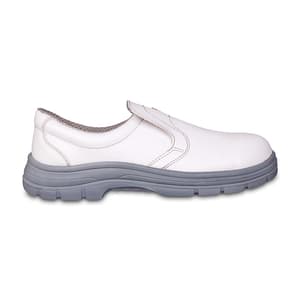 Tagra Low Ankle Double Density Micro Fiber Leather Safety Shoes - Steel Toe (White), Comfort Lo
