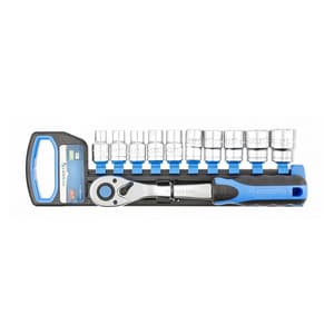 Hogert 10 Pcs 1/2 Inch Socket Set With Ratchet Handle, HT1R332