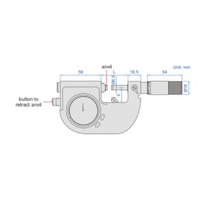 Insize 50 - 75 mm Bluetooth Digital Indicating Micrometer, 3507-75