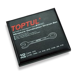 Toptul 10 Pcs, 5/32 inch - 7/16 inch Miniature Combination Wrench Set, GBBA1001