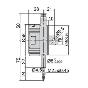 Insize 0 - 12.7 mm / 0.5 inch Digital Indicator Lug Back (Advanced Type), 2104-10