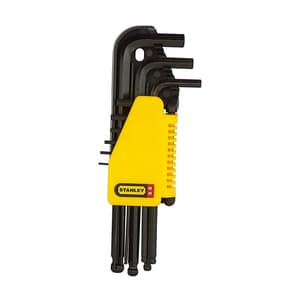 Stanley 9 Pcs Metric Hex Key Set, L / Arm Ball, 69-256