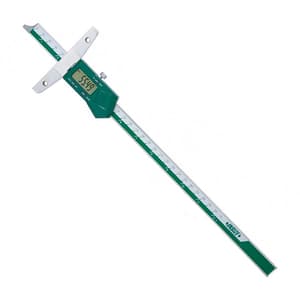 Insize 200 mm / 8 inch Digital Depth Gauge with Mounting Holes for Extension Base, 1147-200