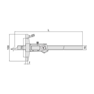 Insize 200 mm / 8 inch Digital Depth Gauge with Mounting Holes for Extension Base, 1147-200