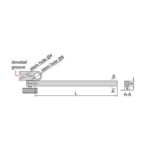 Insize 50 mm Length Dial Test Indicator Holder, 6293-6