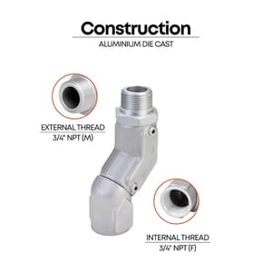 Groz 3/4" NPT Dual Plane Fuel Nozzle Swivel, SWV/2P/3-4/N