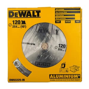 Dewalt 10 inch / 254 mm Circular Saw Blade For Cutting Aluminium (120 Teeth), DW03225-IN