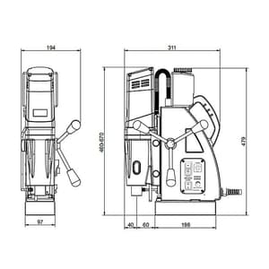 Schifler 1500W Magnetic Core Drilling Machine, SWC 65 WT