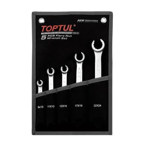 Toptul 5 Pcs Flare Nut Wrench Set (Satin Chrome Finished), GPAQ0502