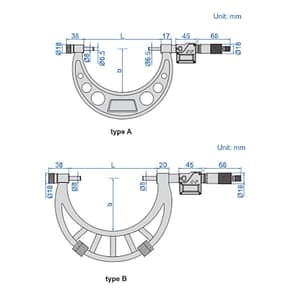 Insize 300 - 400 mm / 12-16" Digital Outside Micrometer With Interchangeable Anvils, 3506-400A