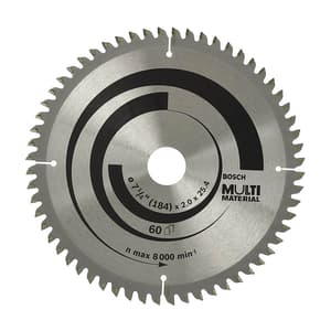 Bosch 184 mm Multi Material Circular Saw Blades (60 Teeth), 2 608 642 194