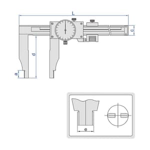 Insize 1000 mm / 40 inch Shockproof Dial Caliper, 1316-1000