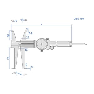 Insize 11 - 150 mm Inside Groove Dial Caliper, 1376-150