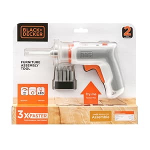 Black+Decker 3.6V Li-Ion Cordless Furniture Screwdriver With Micro USB Charger & 7 Accessories, BCRTA01-B1