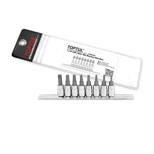 Toptul 8 PCS 1/4 Inch Sq. Drive Star Bit Socket Rail Set, GAAG0808