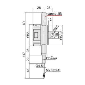 Insize 0 - 25.4 mm / 1 inch Lug Back Digital Indicator (Advanced Type), 2104-25