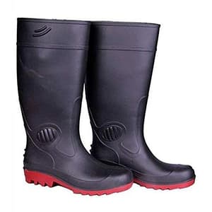 Hillson Dragon 512 Dual Density PVC Safety Gumboots with Steel Toe - Black & Red (15 inch Height)