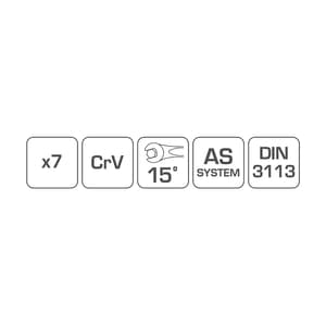 Hogert 7 Pcs, 8 mm - 19 mm Combination Spanner Set, HT1W490