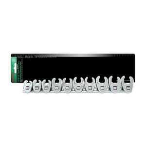 Toptul 10 Pcs / 3/8 Inch Sq. Drive (6 PT) Flare Nut Crowfoot Wrench Set, GAAR1001