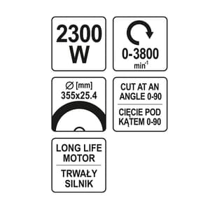 Yato 355mm 2300W Cut Off Machine, YT-82180