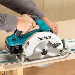Makita 18V X 2 (36V) LXT BL ADT 185 mm Magnesium Cordless Circular Saw with Rapid Charger & 2 Pcs 5.0 Ah Batteries, DHS783PT2J